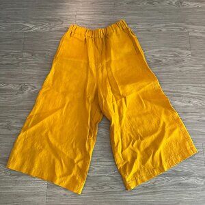 notPERFECTLINEN culottes WELS in MIDI length in Saffron